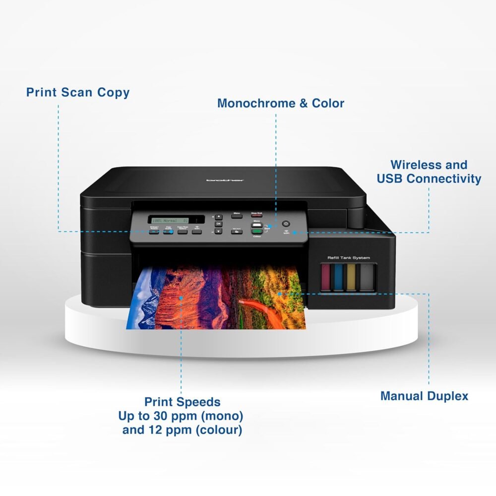 BROTHER AIO Ink Tank Refill System Printer with Wireless and Mobile Printing (DCP-T520W) - 1 Year Warranty - Image 3