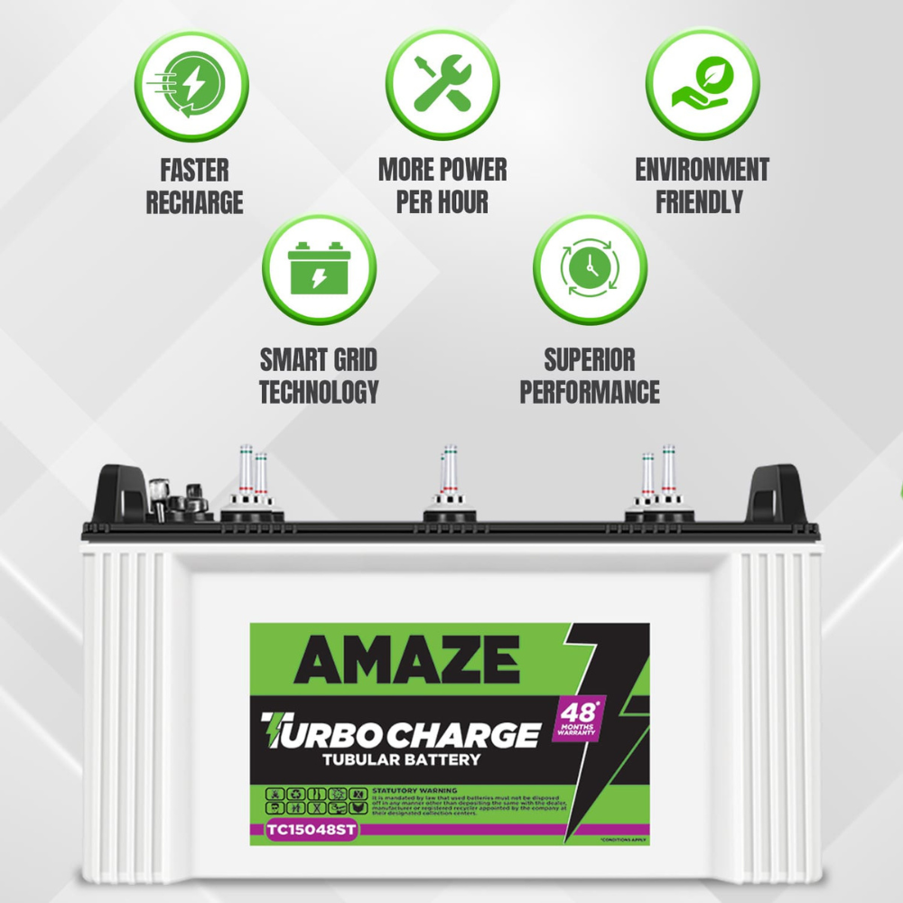 AMAZE Turbo Charge Inverter Battery (TC15048ST) – 24+24* Month Warranty - Image 2
