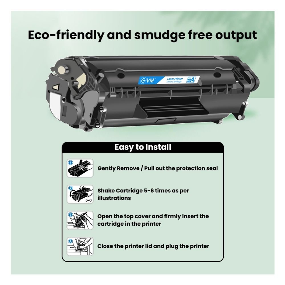 EVM 12A Toner Cartridge for Laser Printer – Black (ETC12A) - Image 4